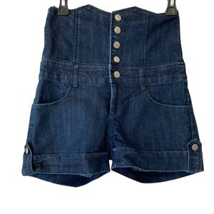 Forever 21 High Waisted Dark Wash Jean Shorts